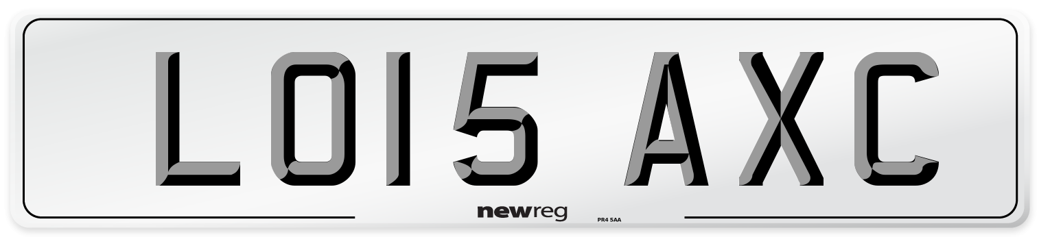 LO15 AXC Number Plate from New Reg